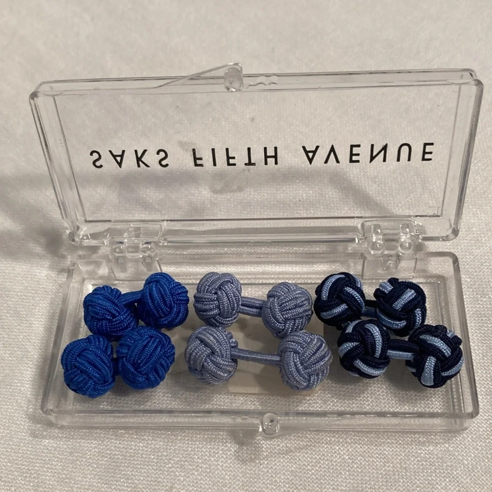 Sans fifth avenue round knots cuff links 3 pairs